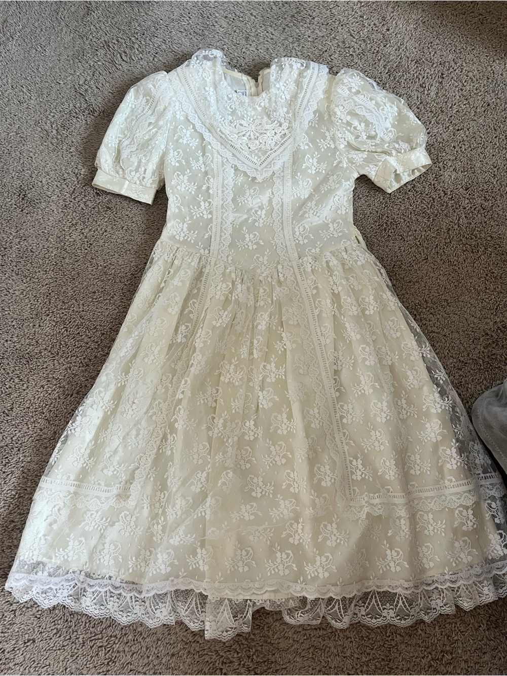 Jessica McClintock For Gunne Sax White Lace Dress Size XS